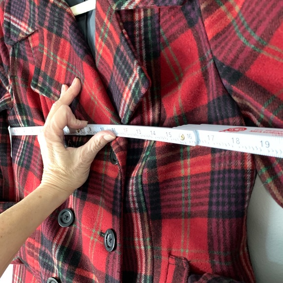 Old Navy Vibrant Plaid Pea Coat - Picture 6 of 9